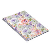 Waterverf witte, roze bloemen notitieboek (Rechterzijde)
