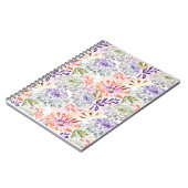 Waterverf witte, roze bloemen notitieboek (Linkerzijde)