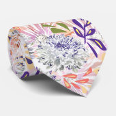 Waterverf witte, roze bloemen stropdas (Opgerold)