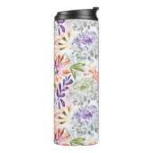 Waterverf witte, roze bloemen thermosbeker (Gedraaid links)