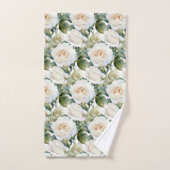 Waterverf witte rozen bad handdoek (Handdoek)