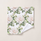 Waterverf witte rozen bad handdoek (Wasdoekje)