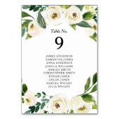 Waterverf Witte Rozen Bloemen Groen Bruiloft Kaart (Voorkant)