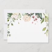 Waterverf witte rozen Bloemenmeisje Bedankt kaart (Achterkant)