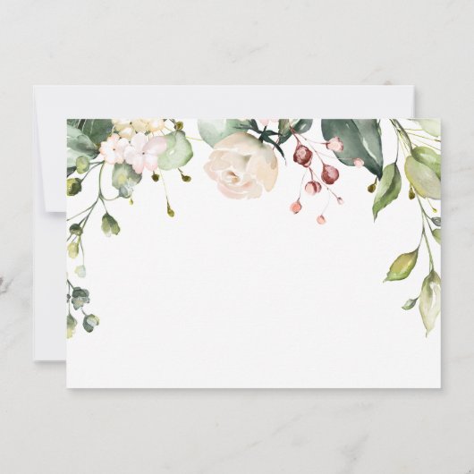 Waterverf witte rozen Bloemenmeisje Bedankt kaart (Achterkant)