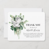 Waterverf witte rozen & eucalyptus sympathie bedankkaart (Voorkant)