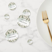 Waterverf witte rozen groen en gouden bruiloft confetti (Groep)