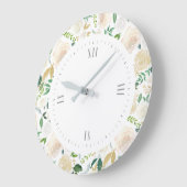 Waterverf witte rozen grote klok (Hoek)