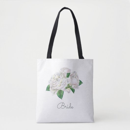 Waterverf witte rozen Tote Bag (Voorkant)