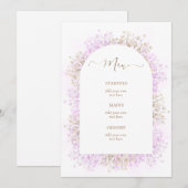 waterverf witte seringen bloemen menu (Voorkant / Achterkant)