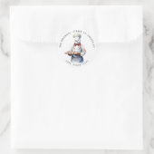Waterverf Witte Sneeuwman Chef Funny Christmas Ronde Sticker (Tas)