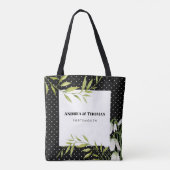 Waterverf Witte Snowdruppels en Laurel Polka Dots Tote Bag (Achterkant)