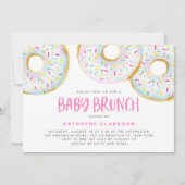 Waterverf Witte Sprinkle Donuts Baby Brunch Kaart (Voorkant)