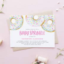 Waterverf Witte Sprinkle Donuts Baby Sprinkle