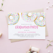 Waterverf Witte Sprinkle Donuts Graduation Party Kaart