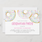 Waterverf Witte Sprinkle Donuts Graduation Party Kaart (Voorkant)
