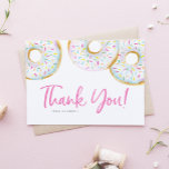 Waterverf Witte Sprinkle Donuts Verjaardag Bedankkaart<br><div class="desc">Stuur bedankt met deze aanpasbare bedankpas. Het beschikt over waterverf witte geglazuurde donuts met kleurrijke sprinkles. Personaliseer door uw gegevens toe te voegen. Deze donut bedankpas is perfect voor persoonlijk en zakelijk gebruik. Andere kleuren zijn beschikbaar.</div>