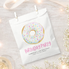 Waterverf Witte Sprinkle Geglazuurd Donut Verjaard Bedankzakje