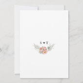 Waterverf Witte Stof Roos Bloemen Gouden Bruiloft  Kaart (Achterkant)