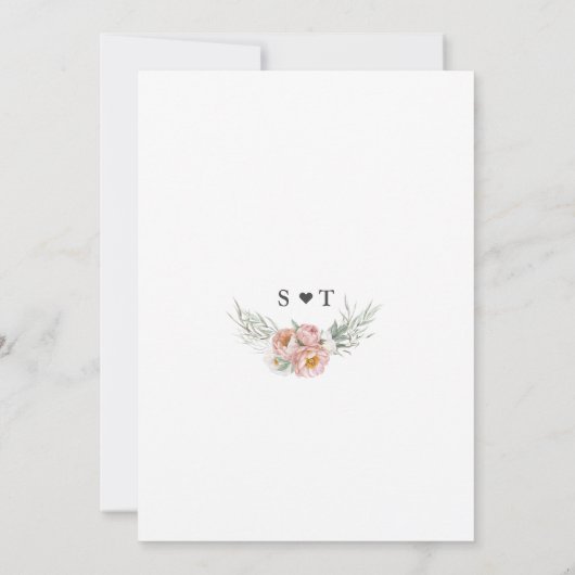 Waterverf Witte Stof Roos Bloemen Gouden Bruiloft  Kaart (Achterkant)