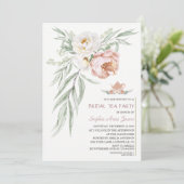 Waterverf Witte Stof Rose Bloemen Bruiloft Feest Kaart (Staand voorkant)