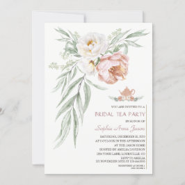 Waterverf Witte Stof Rose Bloemen Bruiloft Feest Kaart
