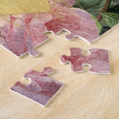 Waterverf  Witte Uil en Roze Rozen Legpuzzel (Zijkant)