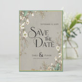 Waterverf Witte ventilator Greenery Save The Date (Staand voorkant)