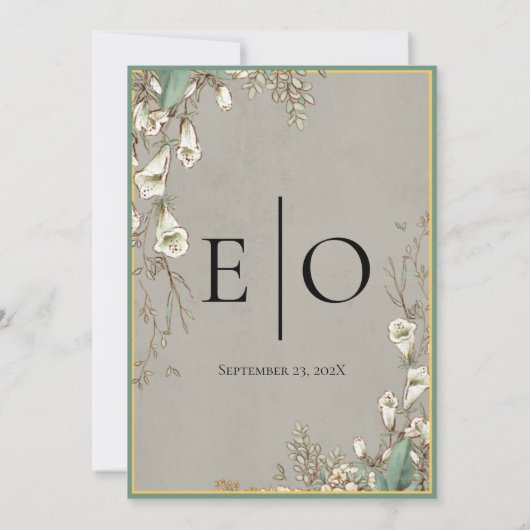 Waterverf Witte ventilator Greenery Save The Date (Achterkant)