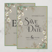 Waterverf Witte ventilator Greenery Save The Date (Voorkant / Achterkant)