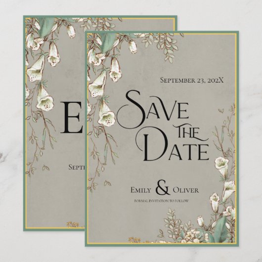  Waterverf Witte ventilator Greenery Save The Date (Voorkant / Achterkant)