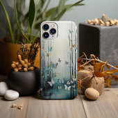 Waterverf, Witte Vlinders in Blauw Bos Case-Mate iPhone Case