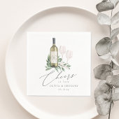 Waterverf witte wijn Botanische kaas tot liefde Servet