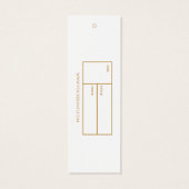 Waterverf Witte Zakelijke Kleding Hang label | Gou Mini Visitekaartjes (Achterkant)