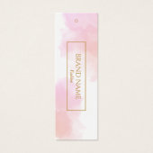 Waterverf Witte Zakelijke Kleding Hang label | Gou Mini Visitekaartjes (Voorkant)