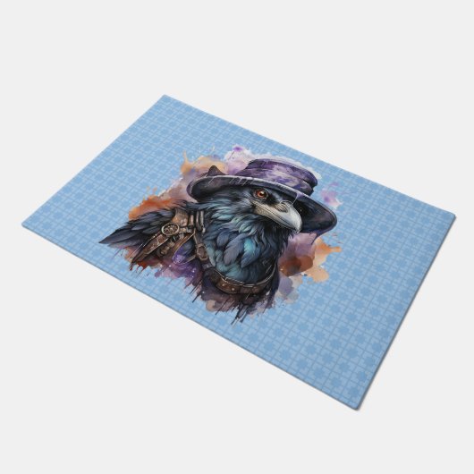Waterverf Wizard Raven Bird Deurmat (Schuin)