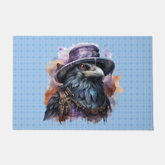 Waterverf Wizard Raven Bird Deurmat (Voorkant)