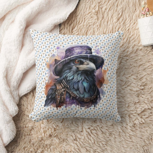 Waterverf Wizard Raven Bird Kussen (Deken)