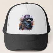 Waterverf Wizard Raven Bird Trucker Pet (Voorkant)