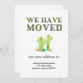 Waterverf woestijn - Cactus - adreswijziging Aankondiging (Voorkant / Achterkant)