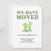 Waterverf woestijn - Cactus - adreswijziging Aankondiging (Voorkant)