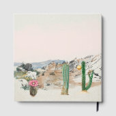 Waterverf Woestijn Cactus Boho Bruiloft Gastenboek (Achterkant)