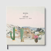 Waterverf Woestijn Cactus Boho Bruiloft Gastenboek (Voorkant)