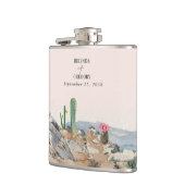 Waterverf Woestijn Cactus Boho Bruiloft Heupfles (Links)