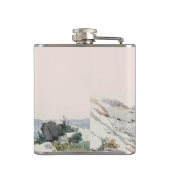 Waterverf Woestijn Cactus Boho Bruiloft Heupfles (Achterkant)