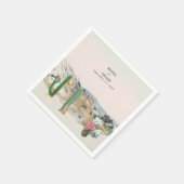 Waterverf Woestijn Cactus Boho Bruiloft Servet (Hoek)