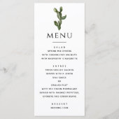 Waterverf Woestijn Cactus | Elegante Boho Bruiloft Menu (Voorkant)