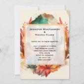 Waterverf woestijn cactus en bergen bruiloft kaart (Achterkant)