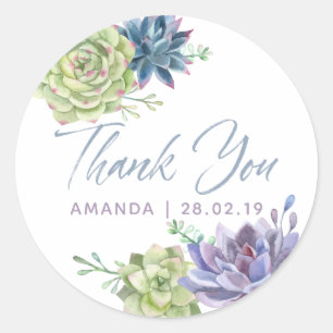 Waterverf Woestijn Cactus Succulenten Bedankt Ronde Sticker