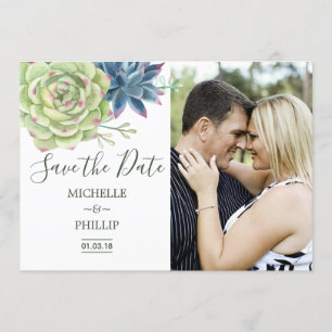 Waterverf Woestijn Cactus Succulenten Bewaar de Da Save The Date